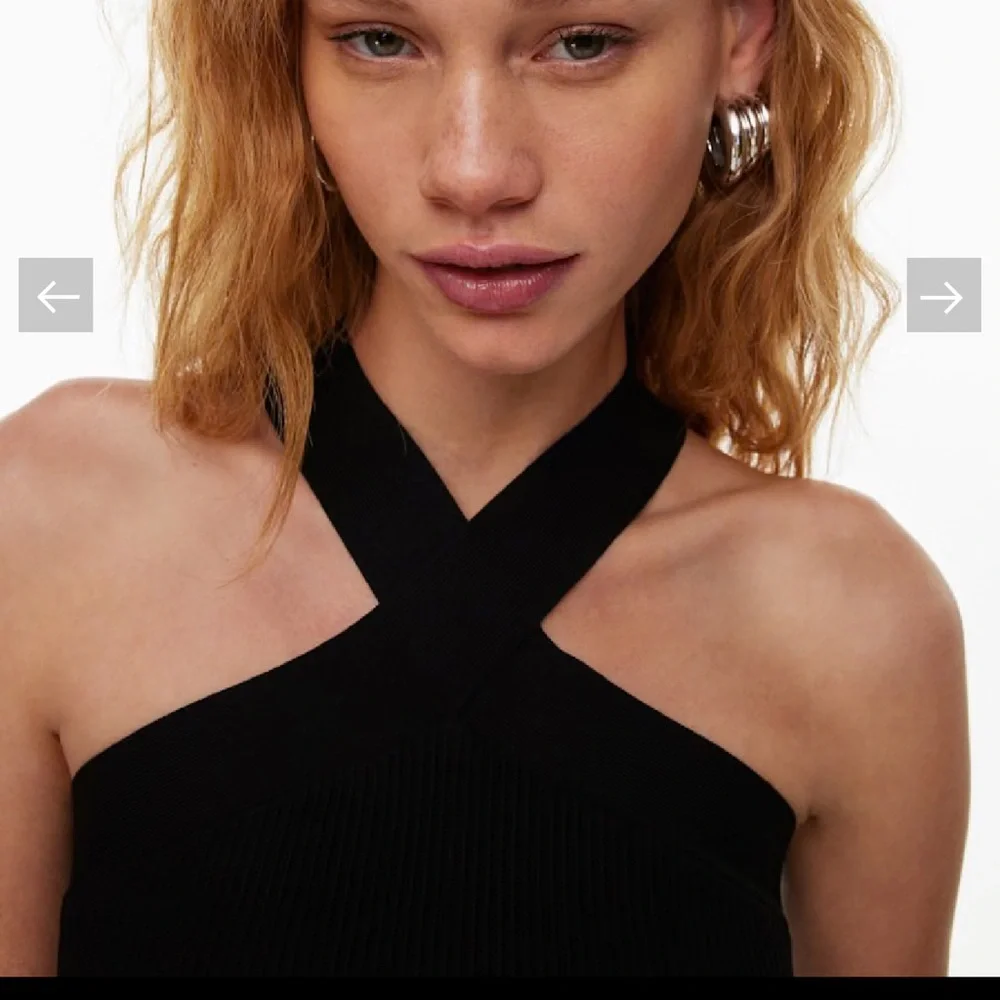 Aritzia Babaton Sculpt Knit Criss Cross Tank Black BNWT Size M - Picture 6 of 11